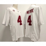 Alabama Crimson Tide Jalen Milroe #4 White F U S E Stitched Jersey