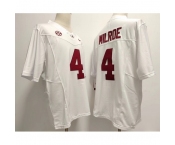 Alabama Crimson Tide Jalen Milroe #4 White F U S E Stitched Jersey