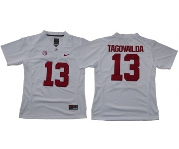 Crimson Tide #13 Tua Tagovailoa White Limited Stitched NCAA Jersey