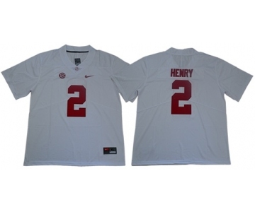 Crimson Tide #2 Derrick Henry White SEC Patch Limited Stitched College Jersey