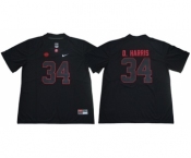 Crimson Tide #34 Damien Harris Blackout Limited Stitched NCAA Jersey