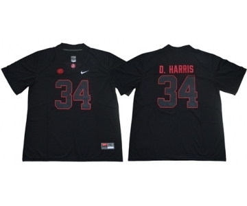 Crimson Tide #34 Damien Harris Blackout Limited Stitched NCAA Jersey