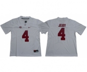 Crimson Tide #4 Jerry Jeudy White Limited Stitched NCAA Jersey