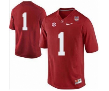 Men Alabama #1 Red Stitched Jersey No Name