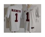 Men Alabama Crimson Tide #1 Ga'Quincy McKinstry White College Football Jersey