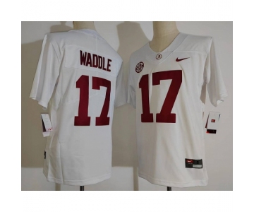 Men Alabama Crimson Tide #17 Jaylen Waddle White College Football Jersey