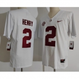 Men Alabama Crimson Tide #2 Derrick Henry White College Football Jersey