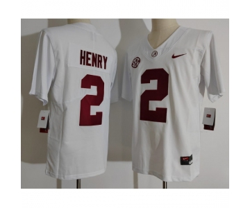 Men Alabama Crimson Tide #2 Derrick Henry White College Football Jersey