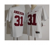 Men Alabama Crimson Tide #31 Keaton Anderson White College Football Jersey