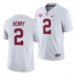 NCAA Alabama Crimson #2 Tide Derrick Henry White Away History Player Jersey