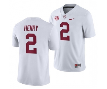 NCAA Alabama Crimson #2 Tide Derrick Henry White Away History Player Jersey