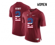 2016 US Flag Fashion Women Alabama Crimson Tide Jalen Hurts #2 College Football Limited Jerseys - Crimson