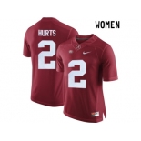 2016 Women Alabama Crimson Tide Jalen Hurts #2 College Football Limited Jerseys - Crimson