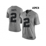 2016 Women Heather Gray Alabama Crimson Tide Jalen Hurts 2 College Football Limited Jerseys - Gridiron Gray