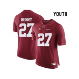 2015 Youth Alabama Crimson Tide Derrick Henry #27 College Football Diamond Quest Jersey - Crimson