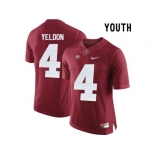 2015 Youth Alabama Crimson Tide T.J Yeldon #4 College Football Diamond Quest Jerseys - Crimson