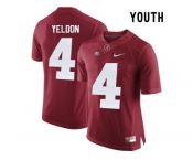 2015 Youth Alabama Crimson Tide T.J Yeldon #4 College Football Diamond Quest Jerseys - Crimson