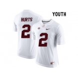 2016 Youth Alabama Crimson Tide Jalen Hurts #2 College Football Limited Jerseys - White