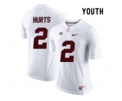 2016 Youth Alabama Crimson Tide Jalen Hurts #2 College Football Limited Jerseys - White