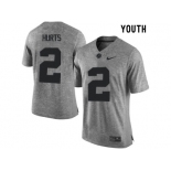 2016 Youth Heather Gray Alabama Crimson Tide Jalen Hurts #2 College Football Limited Jerseys - Gridiron Gray