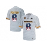 2016 US Flag Fashion Men's Arizona State Sun Devils D.J. Foster #8 Desert Ice College Football Jersey - White