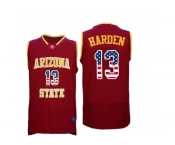 2016 US Flag Fashion Men's Arizona State Sun Devils James Harden #13 College Basketball Jersey - Maroon