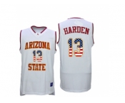 2016 US Flag Fashion Men's Arizona State Sun Devils James Harden #13 College Basketball Jersey - White