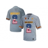 2016 US Flag Fashion Men's Arizona State Sun Devils Mike Bercovici #2 Desert Fuel College Football Jersey - Grey