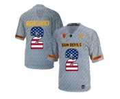 2016 US Flag Fashion Men's Arizona State Sun Devils Mike Bercovici #2 Desert Fuel College Football Jersey - Grey