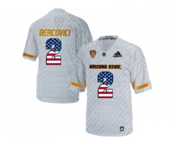 2016 US Flag Fashion Men's Arizona State Sun Devils Mike Bercovici #2 Desert Ice College Football Jersey - White