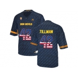 2016 US Flag Fashion Men's Arizona State Sun Devils Pat Tillman #42 College Football Jersey - Black