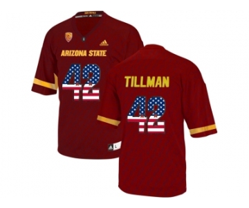 2016 US Flag Fashion Men's Arizona State Sun Devils Pat Tillman #42 College Football Jersey - Maroon