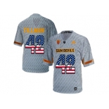 2016 US Flag Fashion Men's Arizona State Sun Devils Pat Tillman #42 Desert Fuel College Football Jersey - Grey