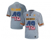 2016 US Flag Fashion Men's Arizona State Sun Devils Pat Tillman #42 Desert Fuel College Football Jersey - Grey