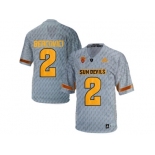 Men's Arizona State Sun Devils Mike Bercovici #2 Desert Fuel College Football Jersey - Grey