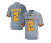 Men's Arizona State Sun Devils Mike Bercovici #2 Desert Fuel College Football Jersey - Grey