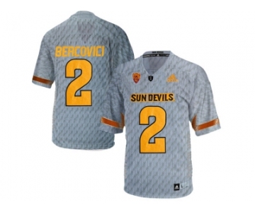 Men's Arizona State Sun Devils Mike Bercovici #2 Desert Fuel College Football Jersey - Grey