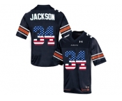 2016 US Flag Fashion Men's Under Armour Bo Jackson #34 Auburn Tigers College Football Throwback Jersey - Navy Blue