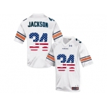 2016 US Flag Fashion Men's Under Armour Bo Jackson #34 Auburn Tigers College Football Throwback Jersey - White