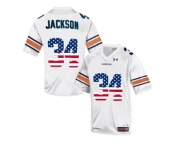 2016 US Flag Fashion Men's Under Armour Bo Jackson #34 Auburn Tigers College Football Throwback Jersey - White