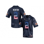 2016 US Flag Fashion Men's Under Armour Cam Newton #2 Auburn Tigers College Football Jersey - Navy Blue