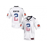 2016 US Flag Fashion Men's Under Armour Cam Newton #2 Auburn Tigers College Football Jersey - White