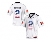 2016 US Flag Fashion Men's Under Armour Cam Newton #2 Auburn Tigers College Football Jersey - White