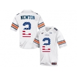 2016 US Flag Fashion Men's Under Armour Cam Newton #2 Auburn Tigers College Football Throwback Jersey - White