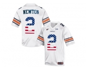 2016 US Flag Fashion Men's Under Armour Cam Newton #2 Auburn Tigers College Football Throwback Jersey - White