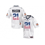 2016 US Flag Fashion Men's Under Armour Tre Mason #21 Auburn Tigers College Football Jersey - White