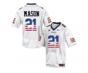 2016 US Flag Fashion Men's Under Armour Tre Mason #21 Auburn Tigers College Football Jersey - White