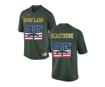 2016 US Flag Fashion Men's Baylor Bears Lache Seastrunk #25 College Football Jersey - Green