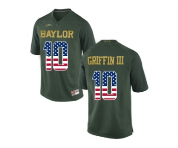 2016 US Flag Fashion Men's Baylor Bears Rebort Griffin III #10 College Football Jersey - Green