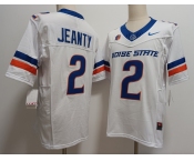 Men's Boise State Broncos #2 Ashton Jeanty White 2024 F.U.S.E. Vapor Limited Stitched Football Jersey